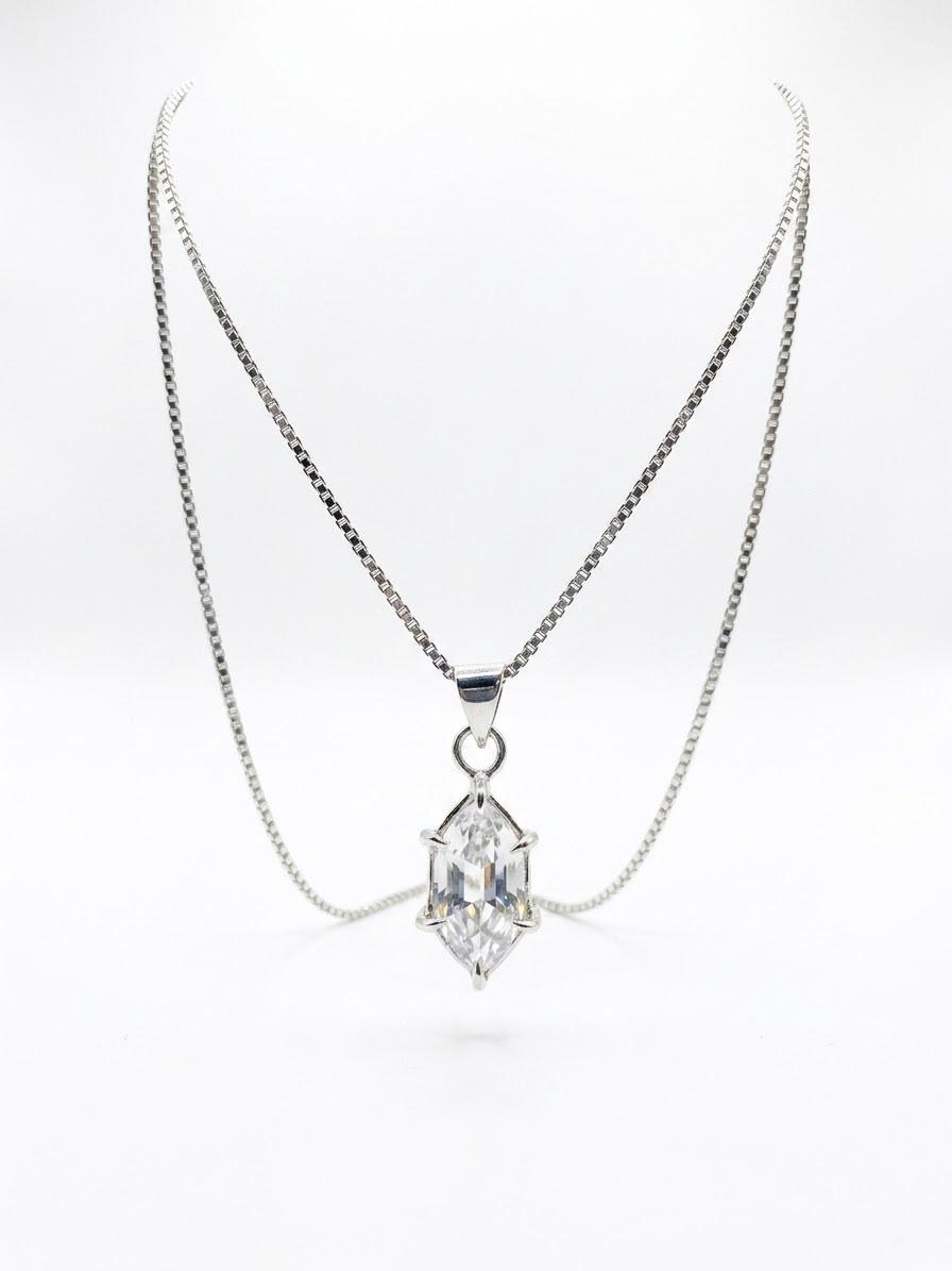 925 Neck Chain and Marquise Pendant