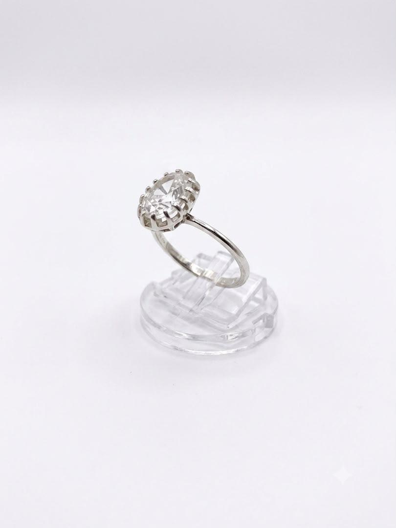 925 Oval Crown Set Fashion Ring