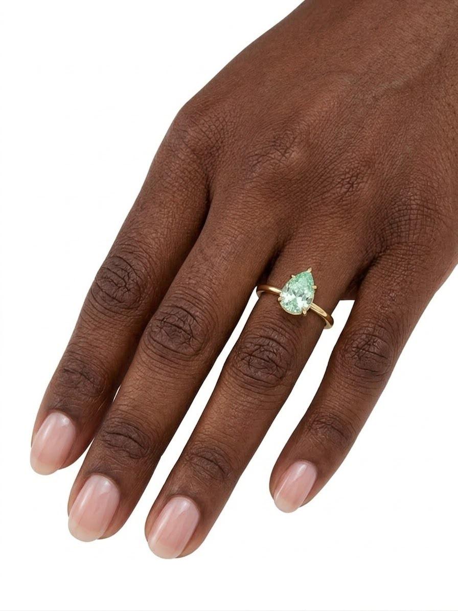 750 Tear-drop Aquamarine Engagement Ring thumbnail