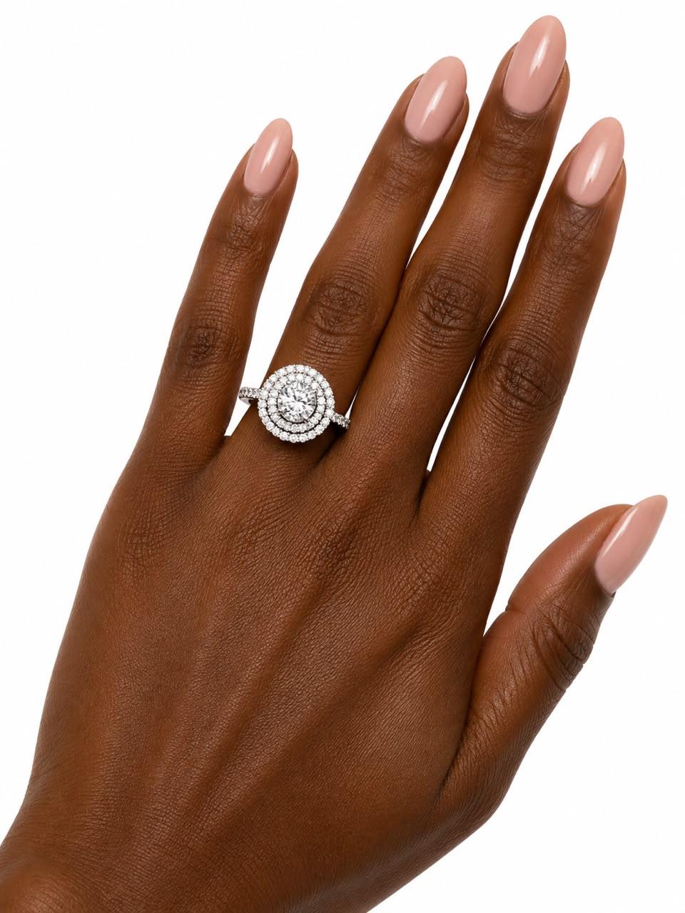 925 Double-halo Engagement Ring thumbnail