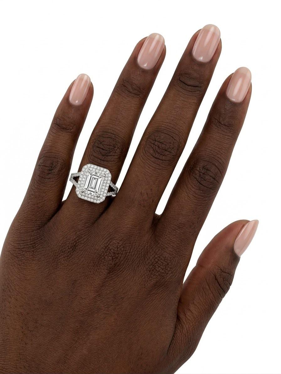 925 Emerald-cut Empress Halo thumbnail