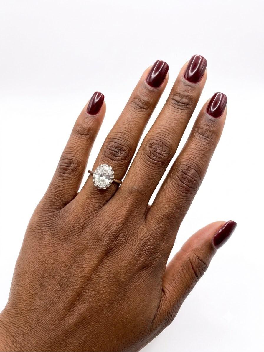 925 Oval Crown Set Fashion Ring thumbnail