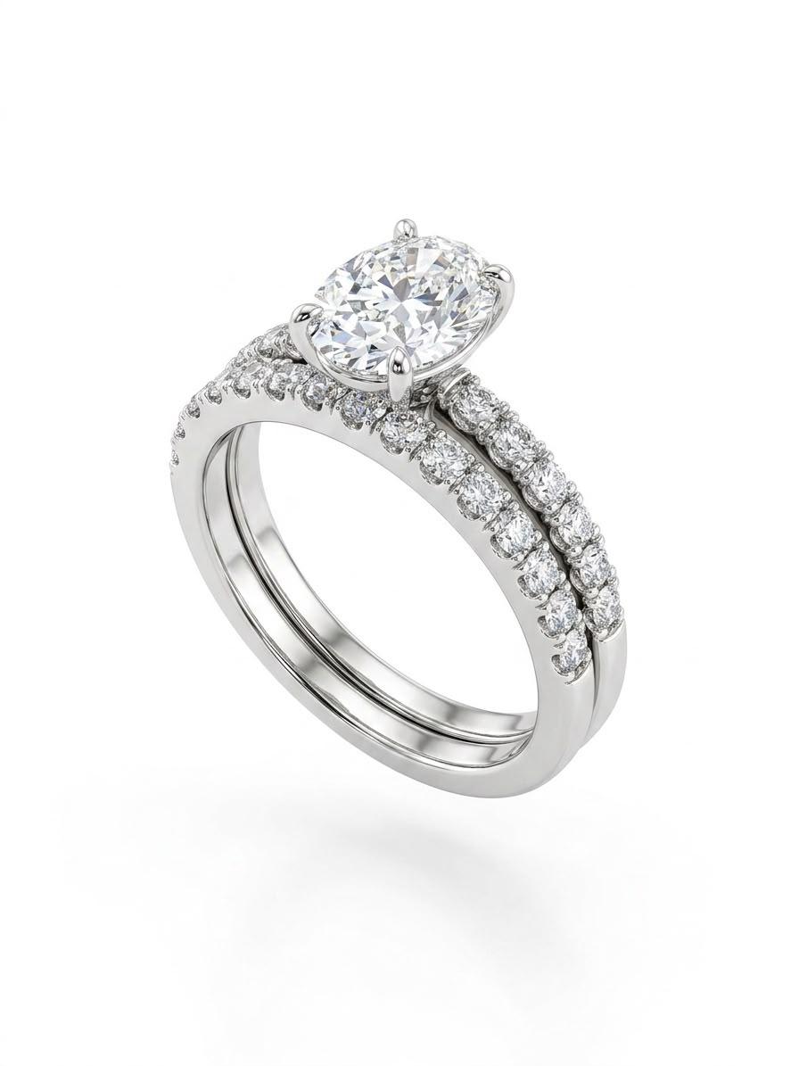 925 Oval  Serenade Wedding Band